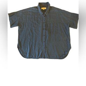 MADEWELL 100% COTTON BUTTON FRONT SHORT SLEEVE SHIRT SIZE MEDIUM